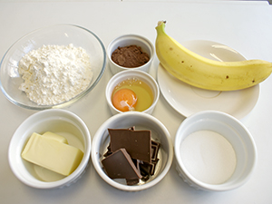 チョコレート・バナナ・ケイクの材料